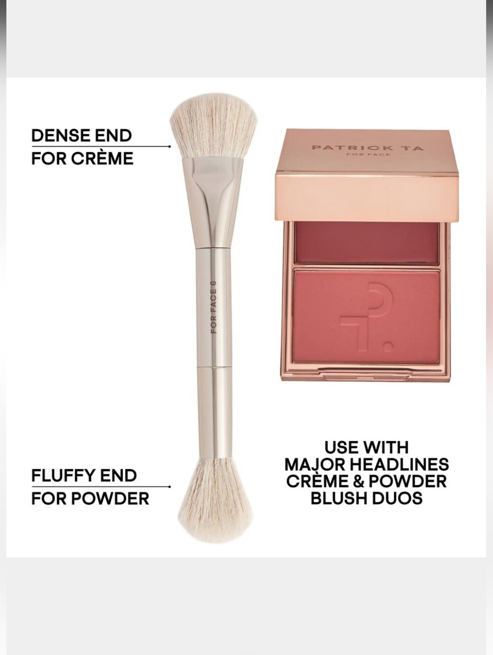 Patrick Ta Dual-Ended Precision Blush Brush NWOT